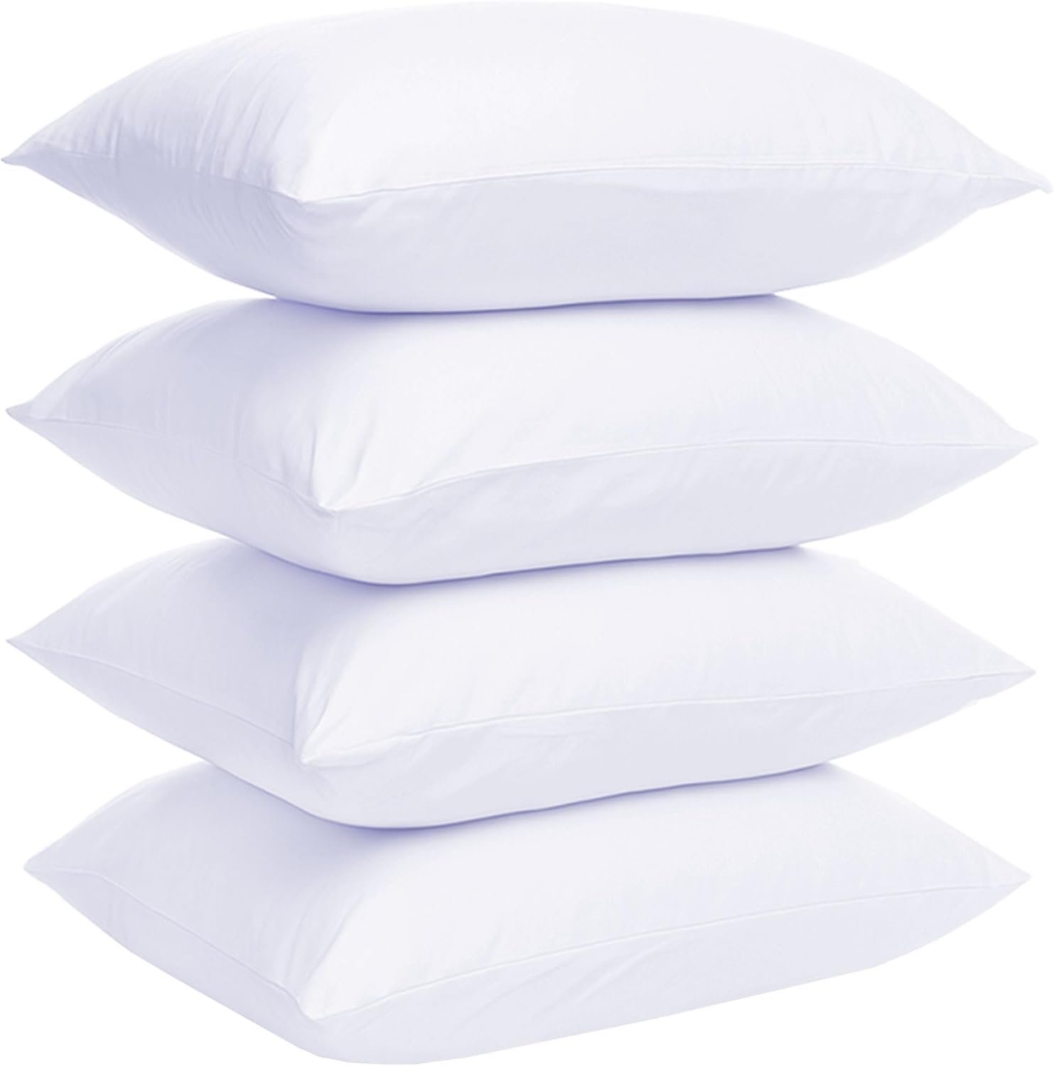 GOLD TEXTILES White Throw Pillows Insert (Pack of 4) Polyester Sham Stuffer Throw Pillow – Lightweight Square Indoor Decorative Pillows – Bed and Cushion Couch Pillows (4, 12 X 20)