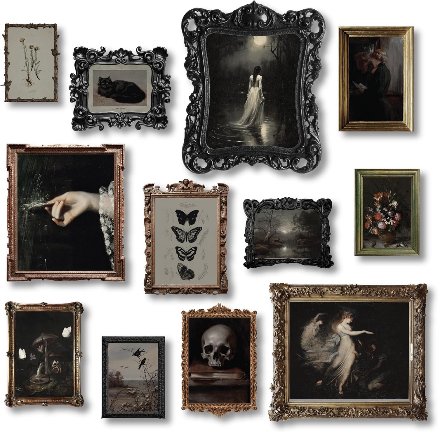 97 Decor Dark Academia Decor – Victorian Gothic Wall Art Prints, Dark Moody Aesthetic Pictures, Creepy Goth Posters Vintage Gothic Painting for Home Bedroom Decorations (8×10 Unframed)