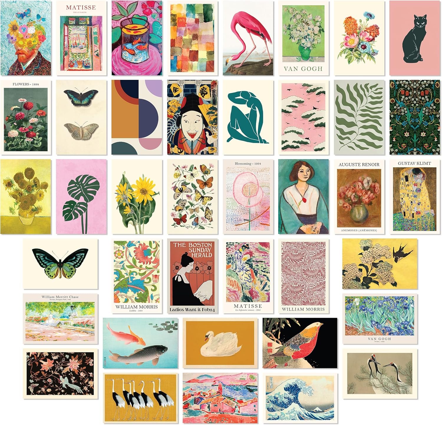 97 Decor Eclectic Wall Art Prints – 40 Small Eclectic Wall Collage Kit For Teen Girls Bedroom, Colorful Art Posters For Room Aesthetic Pictures, Cute Maximalist Home Decor Famous Artist Painting (4×6)