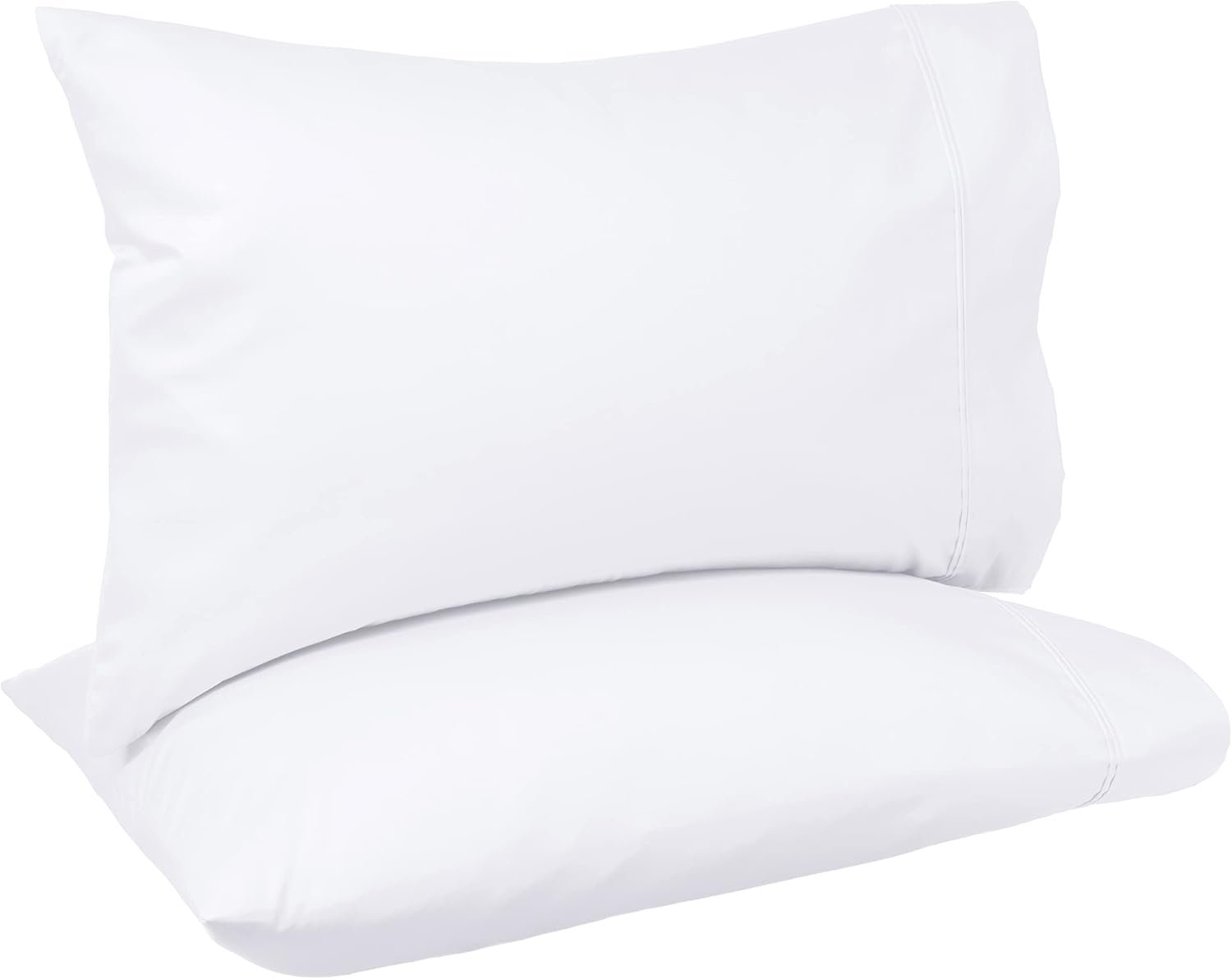 Amazon Basics 400 Thread Count Cotton Pillowcases, Standard, 30″ L x 20″ W, White – Set of 2, Pillows Not Included