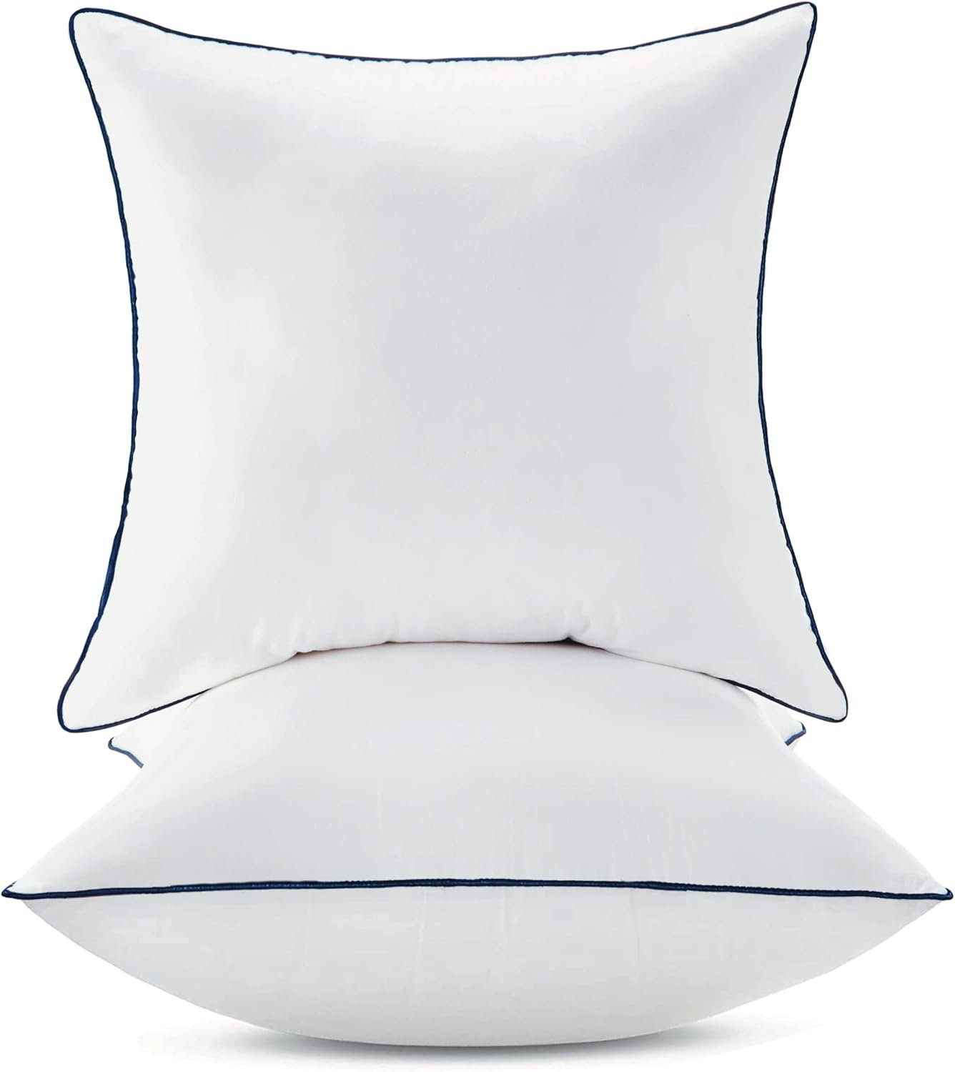 20×20 Inch Pillow Inserts Set of 2-100% Cotton Cover, Square Decorative Throw Pillows for Couch, Sofa, Chair, or Bed (2 Pack, 20×20 Inch)