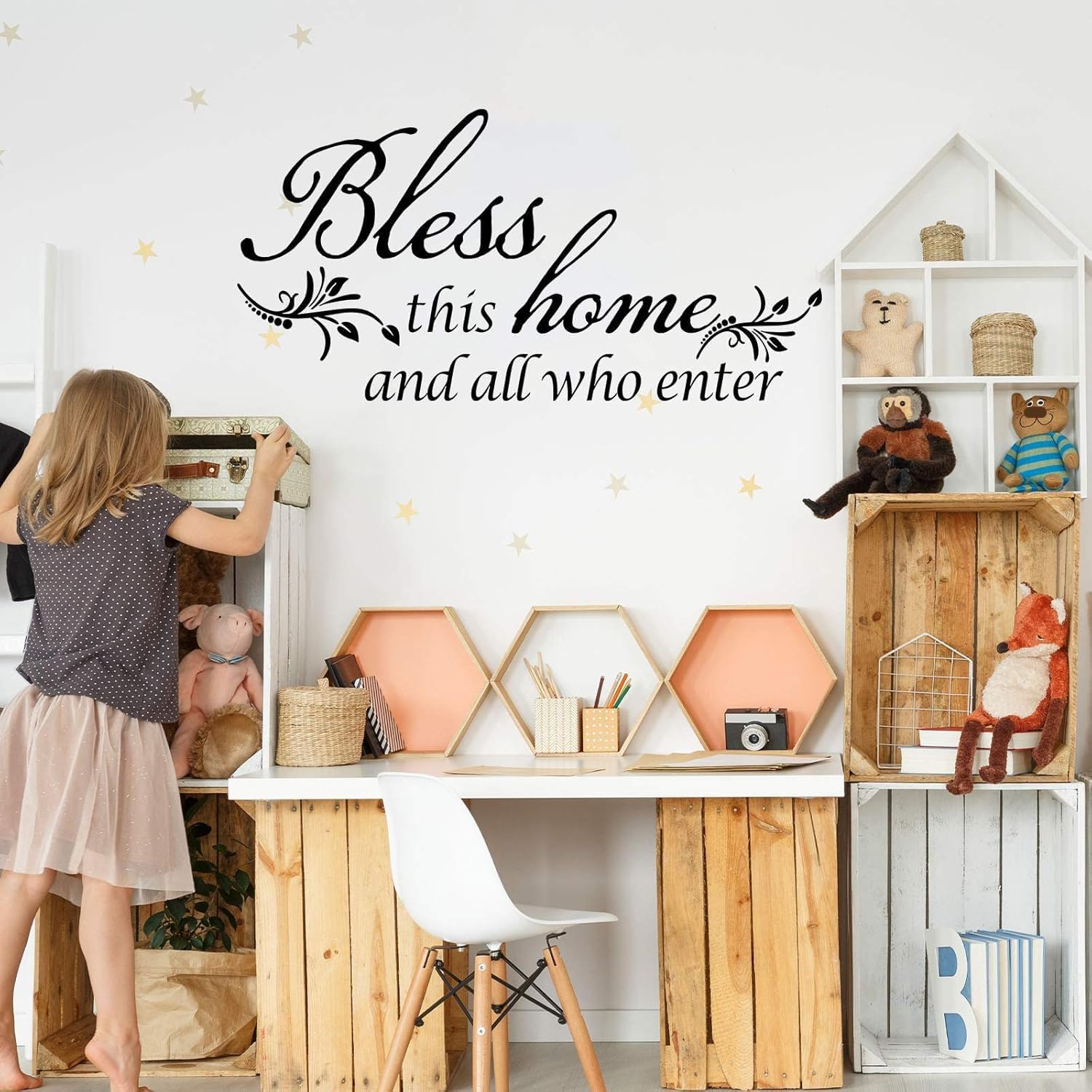 Zonon Vinyl Wall Quote Stickers Love Faith Hope Family Inspirational Stickers Motivational Wall Decals Bible Verse Butterfly Sayings for Home Room School Decorations(Classic Color)