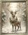 Christmas Wall Decor Vintage Framed Reindeer Oil Painting Winter canvas Print Deer Picture Christmas Home Decoration