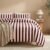 Bedbay Striped Queen Comforter Set Velvety Fleece Comforter Set Modern Style Striped Beding with 2 Pillowcases Lightweight 3 Pcs Boho Bedding Quilt Farmhouse Fluffy Bed Set for All Seasons