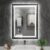 Amorho 20″x 28″ LED Bathroom Mirror with Black Frame, Front Light and Backlit, Stepless Dimmable, Anti-Fog, Shatter-Proof, Memory, 3 Colors, Double LED Vanity Mirror
