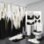 4 Pcs Black Bathroom Set Shower Curtain Set with Bathroom Set Shower Curtains with Bath Mat U Shape and Toilet Lid Cover Mat