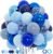 100pcs Blue Balloons Set – 12inch Metallic Chrome, Pearl, Navy & Pastel Royal Dusty Blue Balloons for Birthdays, Father’s Day, 2025 Graduation Party Decorations (2 Ribbons)